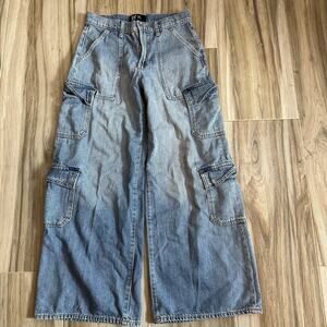 GAP Baggy Jeans Super wide Leg Double Cargo Womens SZ 2 skater streetwear Grunge